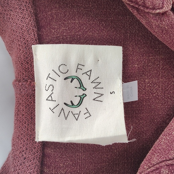 Fantastic Fawn Button Up Hooded Jacket Lightwight Size Small Oversized Rust red - Picture 7 of 13